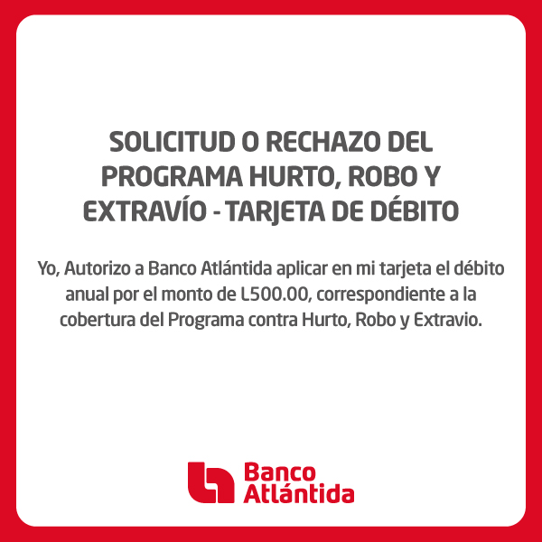 Condiciones del Programa Hurto, Robo y Extravío